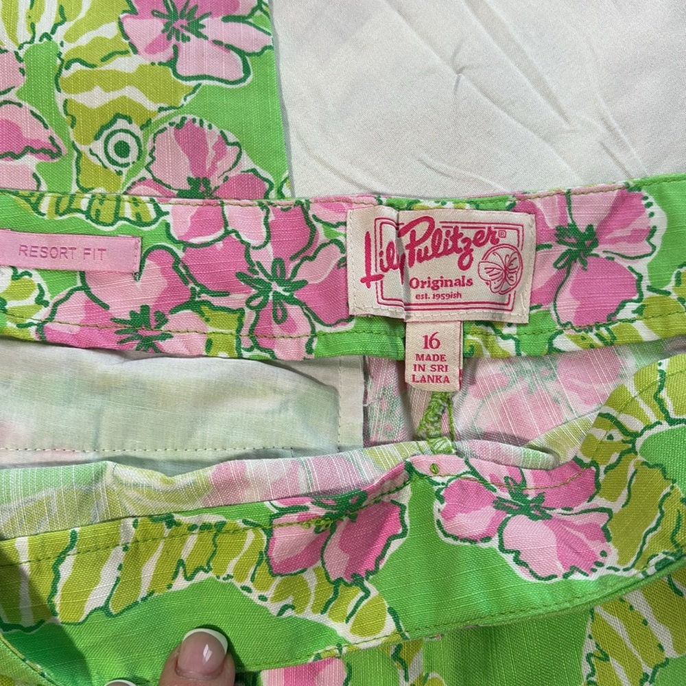 LILY PULITZER ORIGINALS Resort Fit Tropical Limeade Floaters Seahorse Pants Sz16 - Picture 4 of 8